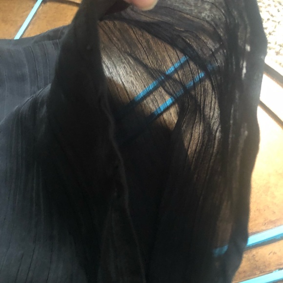 MOSSIMO - SHEER BLACK BLOUSE TIES IN FRONT. - Picture 5 of 6